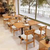 Restaurant-Möbel Modernes Massivholz Kommerzielles Hochlehner-Wandsitzsofa Tisch und Stuhl mit Minimalistischem Design