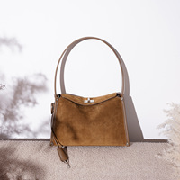 Tas Selempang Kulit Suede Vintage, Tas Bahu Wanita, Tas Tangan Desainer, Grosir Pabrik, Logo Custom