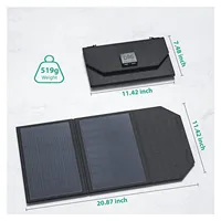 Panel Solar portátil de 20W con 2 puertos USB, cargador de teléfono para acampar y senderismo, 1 Tipo C y 2 paneles solares plegables
