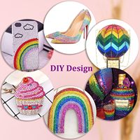 Kit Rhinestone Kuku 40 Warna yang Menawan dengan Lem, Berlian Resin Setengah Bulat 3mm untuk Seni Kuku Kerajinan DIY