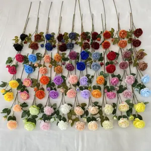 Спот оптом искусственные бразильские Розы Свадебные украшения отеля Цветы три иностранных пионов