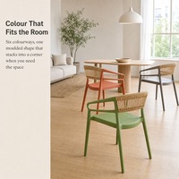 Fauteuil de salle à manger moderne avec structure en plastique PP et dossier en corde tressée pour salle à manger et cuisine