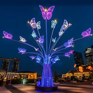 Lampe de jardin LED à motif papillon, éclairage paysager extérieur décoratif pour parc et place publique - Product Image 2