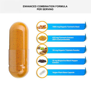 강황 커큐민 항산화 캡슐 성인 및 임산부용 허브 보충제 95% 강황 추출물 캡슐/병 - Product Image 4
