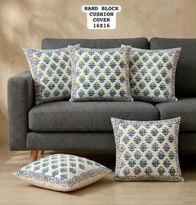 Housses de coussin écologiques imprimées à la main en coton 100% pour canapé, salon, chambre à coucher, décoration disponible à un prix raisonnable - Product Image 1