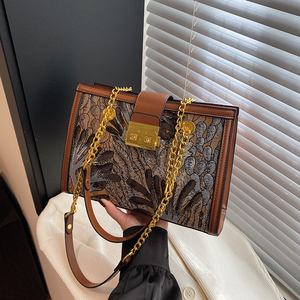 Bolso Personalizado de Fábrica con Gran Capacidad, Bolso Tote con Patrón Geométrico, Bolso de Hombro Clásico y Moderno con Hebilla para Mujer - Product Image 3