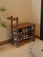 Banc de rangement d'entrée en bois massif avec siège et étagère à chaussures, modèle XD009, prix usine, en stock