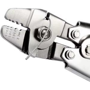 <span class=keywords><strong>Pince</strong></span> à <span class=keywords><strong>sertir</strong></span> pour câbles métalliques, embouts en aluminium - Convient aux câbles jusqu'à 2,2 mm pour les manchons à boucle et le kit d'outils de sertissage - Product Image 6