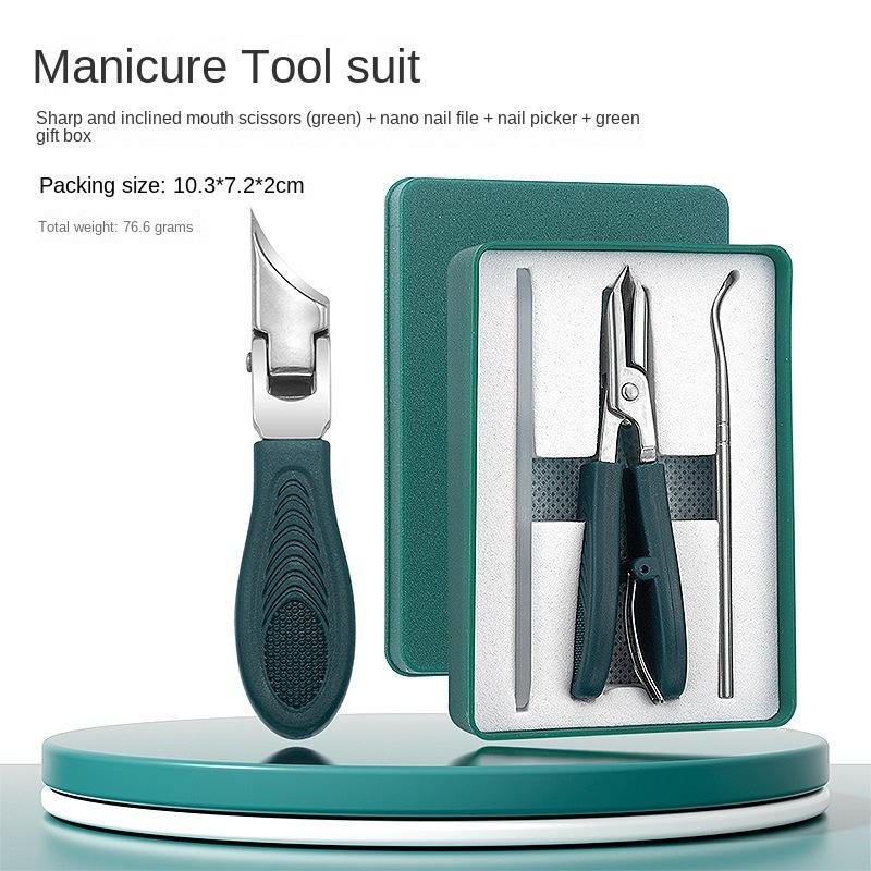 Slim pointed bevel set - green