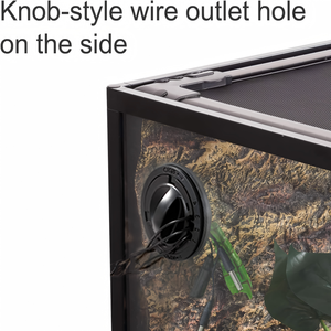 REPTIZOO RK0117 Terrarium Personnalisé pour Tortues et Lézards 24 Gal 90 L, Cage pour Reptiles avec Côtés en Verre Entier, Motif Uni, Boîte Noire - Product Image 2