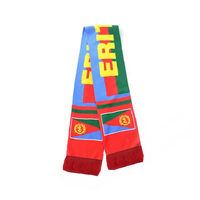 Écharpe drapeau érythréen imprimée en polyester avec logo de taille personnalisée Écharpe drapeau national érythréen de style football par drapeau érythréen