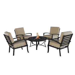 Juego de Muebles de Patio con Sofá de Aluminio Fundido y Brasero para Exteriores - Product Image 2