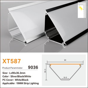 <span class=keywords><strong>Profilo</strong></span> in Alluminio <span class=keywords><strong>LED</strong></span> <span class=keywords><strong>per</strong></span> Decorazione Soffitto e Parete, Striscia Luminosa <span class=keywords><strong>per</strong></span> Angoli Superiori, Lampada a Canale Interno Lineare - Product Image 1