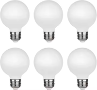 Ampoule à filament LED sphérique en porcelaine givrée Dimmable G45 G16 pour lustre