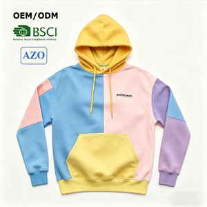 Customization Drawstring Flat Embroidery Blanks Patchwork Blanks Heavyweight 460gsm OEM Letters Premium Pullover Hoodies for Men - Product Image 1