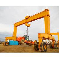Grue portique sur pneus en caoutchouc de 50 tonnes pour entrepôt de conteneurs, grue RTG de 30 tonnes, grue portique mobile sur pneus pour conteneurs à vendre