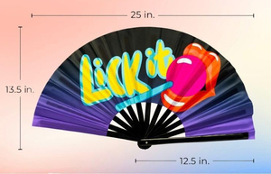 Abanico Plegable Grande de Bambú con Diseño Pop Art de Piruletas Coloridas de 13 Pulgadas, Abanico Decorativo para Festivales, Discotecas y Baile - Product Image 2