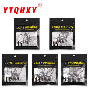 Lure Fishing Lead Head Hook High Carbon Steel Anti Loosening <b>Blood</b> Groove 5 Hooks <b>Bag</b> Bass Freshwater Fishing Hook - Product Image 4