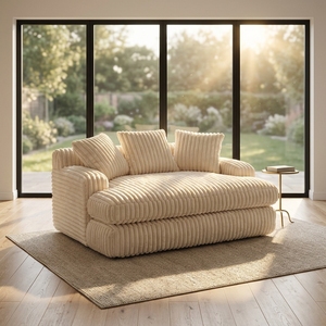 <span class=keywords><strong>Chaise</strong></span> <span class=keywords><strong>longue</strong></span> ottoman en tissu velours côtelé surdimensionné, confortable, avec assise épaisse, fauteuil inclinable, canapé pour chambre à coucher - Product Image 5
