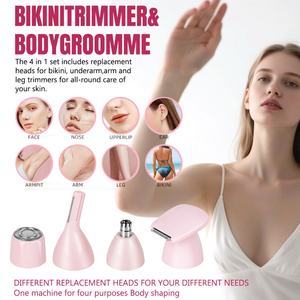 Nueva Depiladora Corporal 4 en 1 con Logotipo Personalizado, Depiladora Eléctrica Indolora para Mujer, Depiladora Portátil - Product Image 3