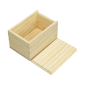 Caja de madera de pino macizo con tapa con bisagras Cofre de recuerdo de madera natural para el hogar - Product Image 2
