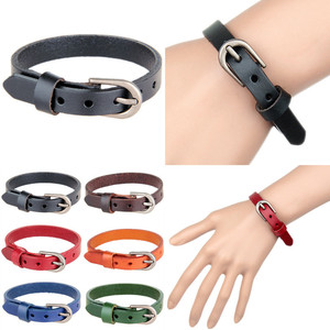 Pulsera de Cuero con Hebilla de Cinturón para Hombre y Mujer, Joyería para <span class=keywords><strong>Parejas</strong></span>, Regalo, Correa de Muñeca, Brazalete Hecho a Mano - Product Image 3