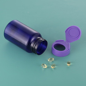 Kunden spezifische Health Supplement Flasche aus Kunststoff PET mit Klappdeckel, für Kapseln und Vitamin Supplements Flasche - Product Image 2