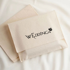 Chất lượng cao sang trọng bông vải quà tặng bao bì vải Pouch tái chế phong bì túi bụi Flap Đối với trang sức mỹ phẩm gấp phong cách - Product Image 4