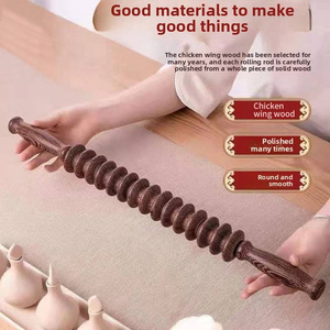 Masajeador de cuerpo trasero de madera de ala de pollo Manual masajeador de vientre Abdominal rodillo de muslo y pantorrilla para aplicación manual - Product Image 2