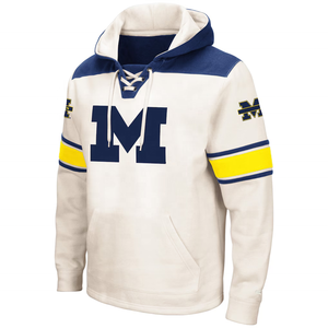 Sweat à capuche personnalisé de qualité supérieure pour le hockey, avec impression sérigraphique marine et lacets - Product Image 1