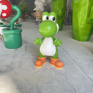 Estatua de <span class=keywords><strong>Yoshi</strong></span> de Fibra de Vidrio Personalizada, Escultura de Resina de Tamaño Real, Decoración de Jardín para Exteriores - Product Image 3
