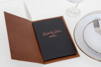 Couverture de menu personnalisée en similicuir pour la restauration (hôtels, restaurants) – Menu à feuilles mobiles