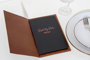 Cá nhân tùy chỉnh Menu da cove thích hợp cho thực phẩm hoặc đồ uống khách sạn nhà hàng ép nhiệt menu thư mục tập tin rời lá - Product Image 3