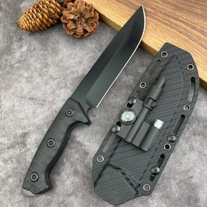 Coltello da Sopravvivenza Tattico con Manico in Plastica Nera di Grandi Dimensioni, Coltello Bowie per Caccia e Attività all'Aperto - Product Image 3