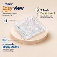 Conteneur à gâteau carré en plastique PET jetable, conçu sur mesure, emballage blister pour usage alimentaire, hamburger, gelée, chocolat