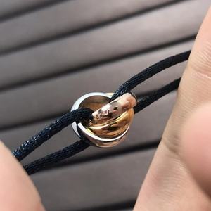 유럽과 미국의 새로운 DIY 3 색 3 링 커플 팔찌 패션 모든 매치 스테인레스 스틸 3 링 팔찌 - Product Image 2