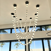 Lustres décoratifs de luxe en albâtre français pour salon, lampe de lustre moderne simple pour plafond haut, idéale pour hall de villa