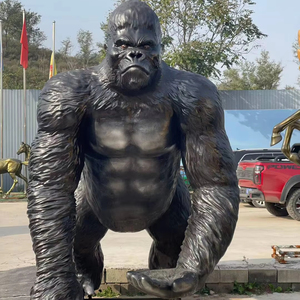 Lớn ngoài trời Vườn trang trí phổ biến Donkey Kong <span class=keywords><strong>GORILLA</strong></span> nhựa bức tượng linh trưởng động vật hoang dã tác phẩm điêu khắc sợi thủy tinh nhựa thủ công mỹ nghệ - Product Image 1