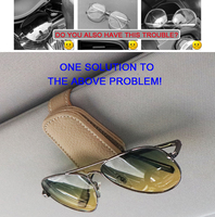 Clip magnétique personnalisé en cuir véritable pour lunettes, support de lunettes de voiture, clip pour billets et cartes, gadgets de voiture, clip pour lunettes de soleil pour pare-soleil