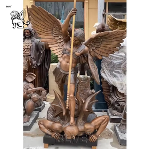 BLVE Grand Style Occidental Célèbre Ange Religieux En Métal Archange Statue Bronze Saint Michel <span class=keywords><strong>Tue</strong></span> <span class=keywords><strong>Le</strong></span> Diable Sculpture - Product Image 2