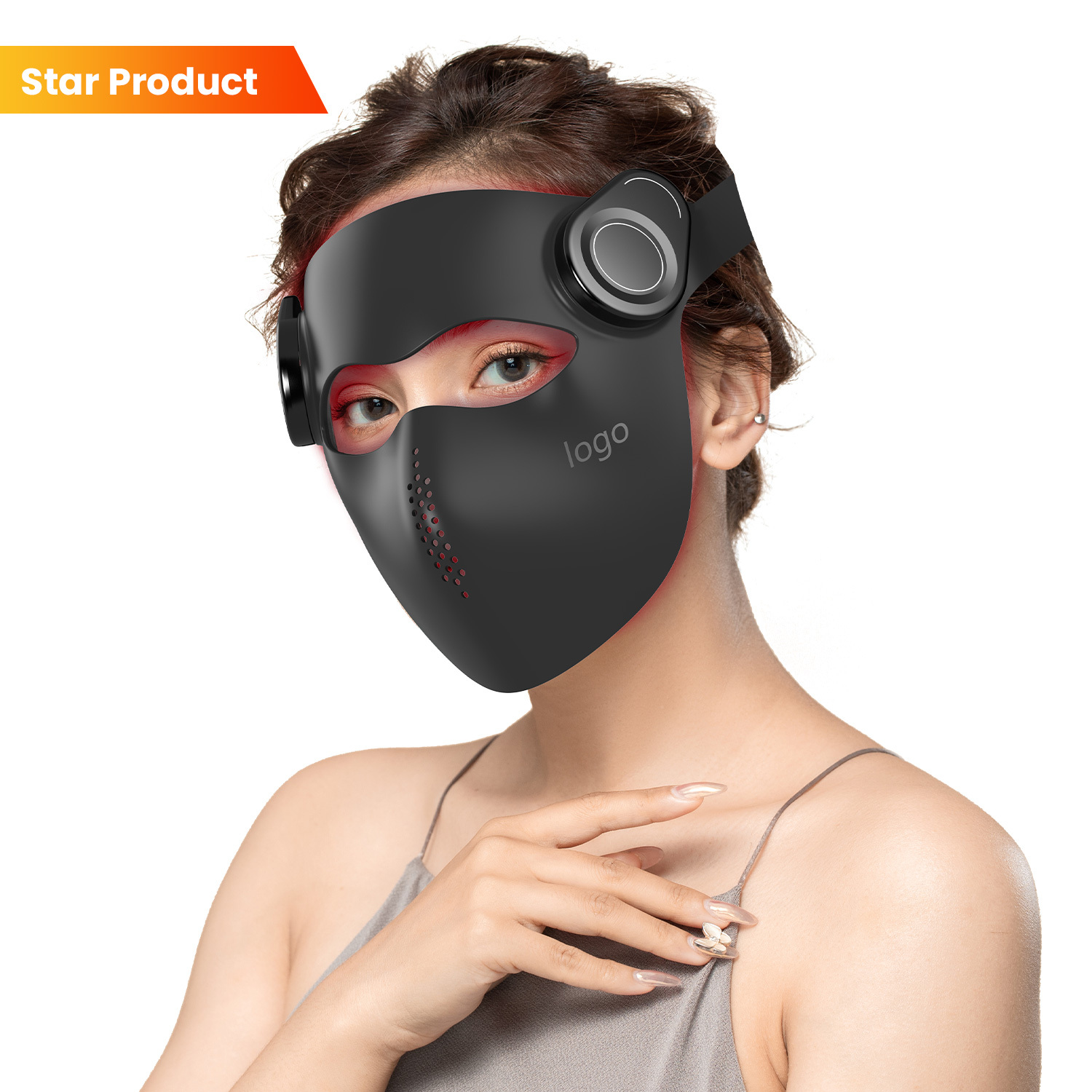 Medical Grade Hand Held Silicone 1064nm 850nm 665nm 460nm Infrared Led Light Mask Red Light Therapy Mask for Face Health Care
