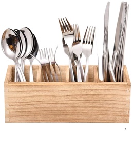 Organizzatore <span class=keywords><strong>tavolo</strong></span> <span class=keywords><strong>in</strong></span> <span class=keywords><strong>legno</strong></span> porta utensili <span class=keywords><strong>da</strong></span> cucina con 3 scomparti per posate - Product Image 2