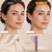 Ensemble de soins du visage personnalisé à l'acide kojique et à l'alpha arbutine, 4 pièces, éclaircissant les taches brunes, anti-âge, OEM ODM, étiquette privée