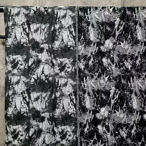 Jsu30033 <strong>2026</strong> New Black and White Floral Cut Marble Jacquard Fabric Dress Fashion Skirt <strong>Material</strong> - Product Image 3