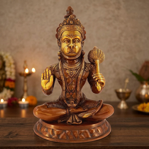 Handmade Brass Hanuman <b>Statue</b> Bajrang Bali Murti Traditional Modern Design for Home Decoration for Diwali Wedding or Birthday - Product Image 5