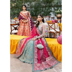 Anarkali Lehenga Choli pakistanais pour femmes, broderie de style nuptial, travail de pierres, manches longues, robe longue de soirée - Product Image 1