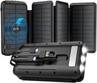 Power Bank Tenaga Surya 10000mAh Terlaris di Facebook, Tahan Air IP68, Portabel, Pengisian Daya Nirkabel, Desain Magnetik