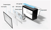 Élégant 3d Transparent Hologramme Lcd Boîte À Lumière Attrayant Affichage De Table Équipement De Publicité Présentoir