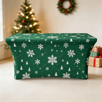 Housse de table ajustée en spandex pour Noël, taille personnalisée, nappe décorative pour fête de fin d'année, banquet et décoration de Noël à la maison.