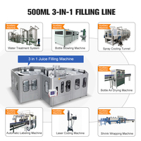 Ligne de production automatique 3 en 1 pour l'embouteillage de jus de fruits/thés/boissons fonctionnelles, 8000 BPH